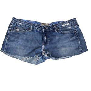 Paige Laurel Canyon Denim Shorts W Size 31 (10-12) Med. Wash Cut Off Distressed